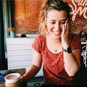 Burnt orange detailed top (slightly cropped)